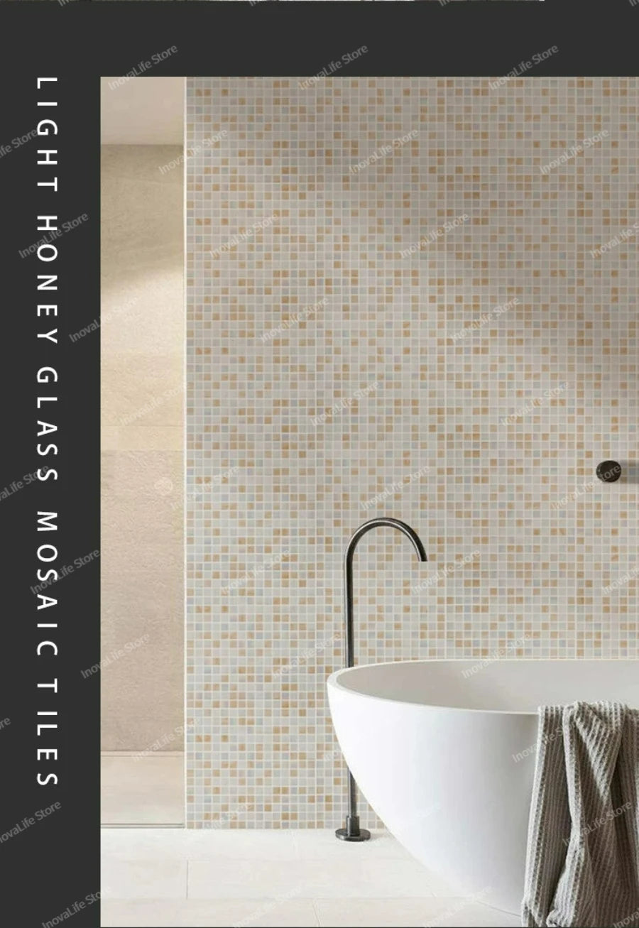 Gạch Dán Tường 3D Kính Mosaic Chống Thấm Trang Trí - Daisan Mart