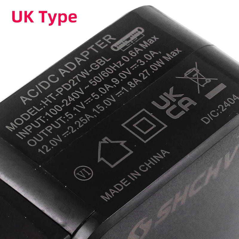 Nguồn USB-C 27W cho Raspberry Pi 5 - Hỗ trợ PD, 5A