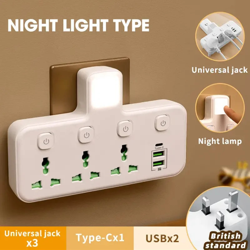 Ổ Cắm Điện Đa Năng Thông Minh Có Đèn & USB Sạc - Daisan Mart