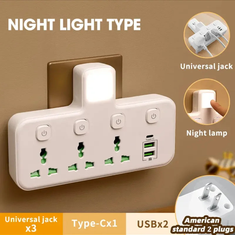 Ổ Cắm Điện Đa Năng Thông Minh Có Đèn & USB Sạc - Daisan Mart
