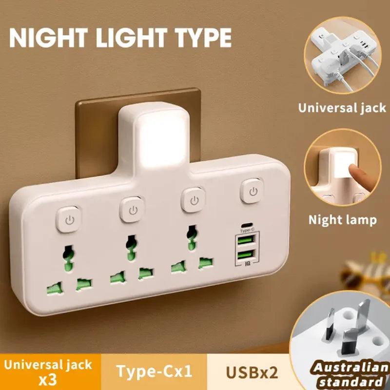 Ổ Cắm Điện Đa Năng Thông Minh Có Đèn & USB Sạc - Daisan Mart