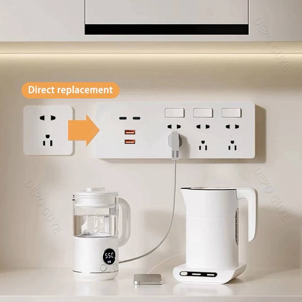Ổ Cắm Nhanh 65W Đa Năng 5 Lỗ USB Chuẩn Mỹ-Mexico - Daisan Mart