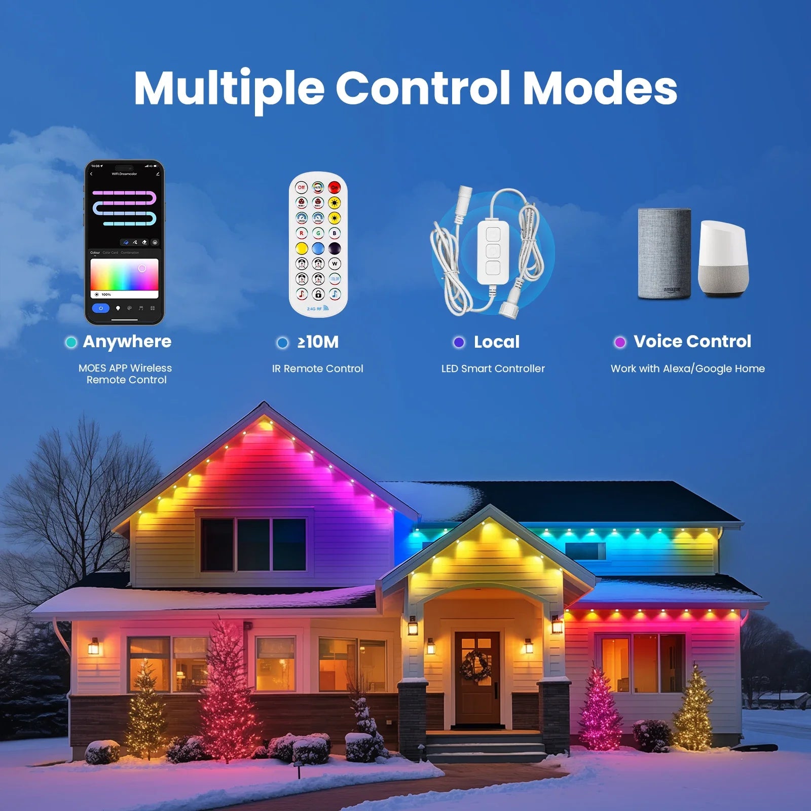 Đèn LED Thông Minh WiFi Ngoài Trời MOES Đổi Màu IP67 - Daisan Mart