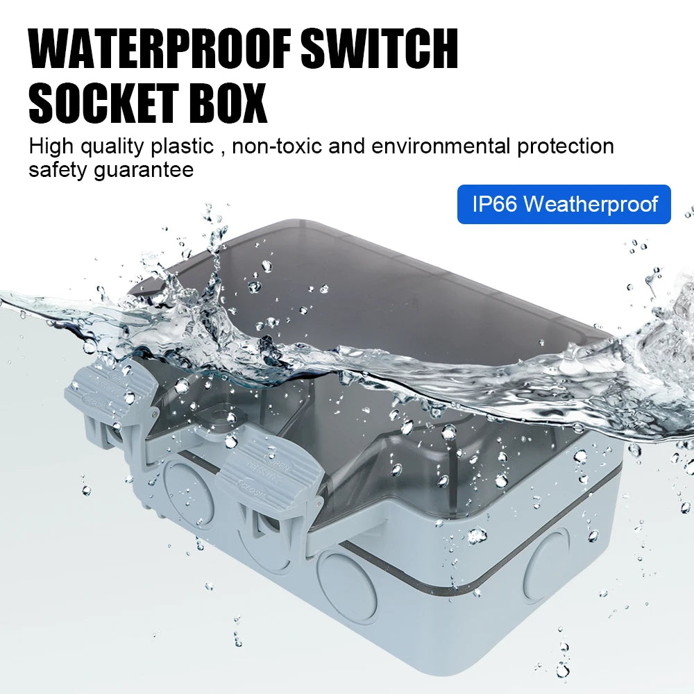 Ổ Cắm Đôi Ngoài Trời IP66 Có USB, Công Tắc 16A Chống Nước - Daisan Mart