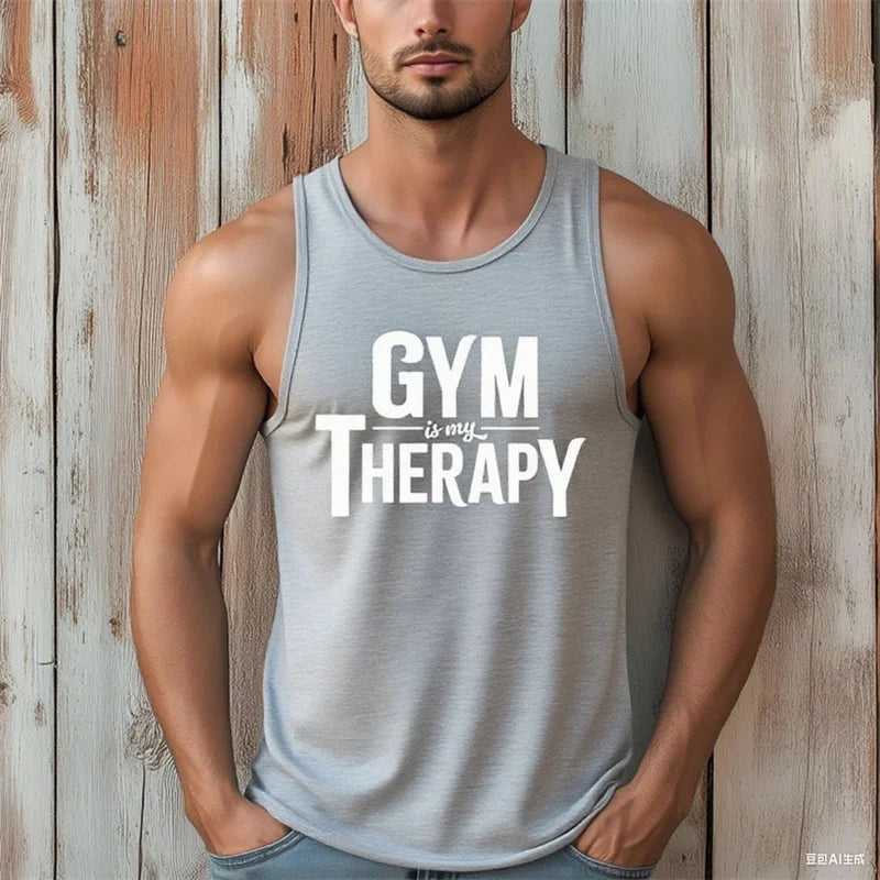 Áo Tank Tập Gym Nam Thoáng Khí In Chữ Thời Trang - Daisan Mart