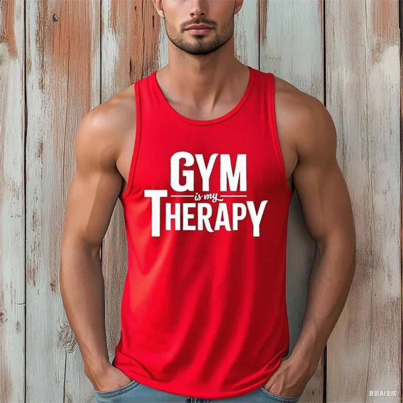 Áo Tank Tập Gym Nam Thoáng Khí In Chữ Thời Trang - Daisan Mart