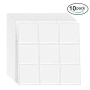 10 tấm gạch trắng, mỗi tấm có họa tiết ô vuông, được xếp chồng lên nhau.