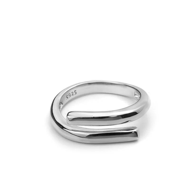 XIYANIKE Simple Fashion Geometric Double Layer Silver Ring