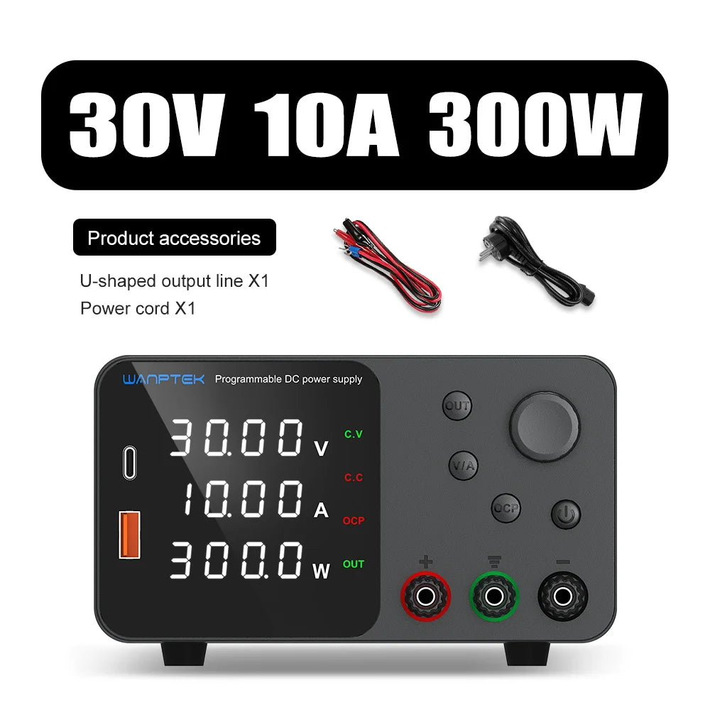 Wanptek DC Power Supply 30V 10A 5A Variable Bench Power Supply Adjustable Lab Power Supply 60V 5A 120V 3A  Voltage Regulator - Daisan Mart