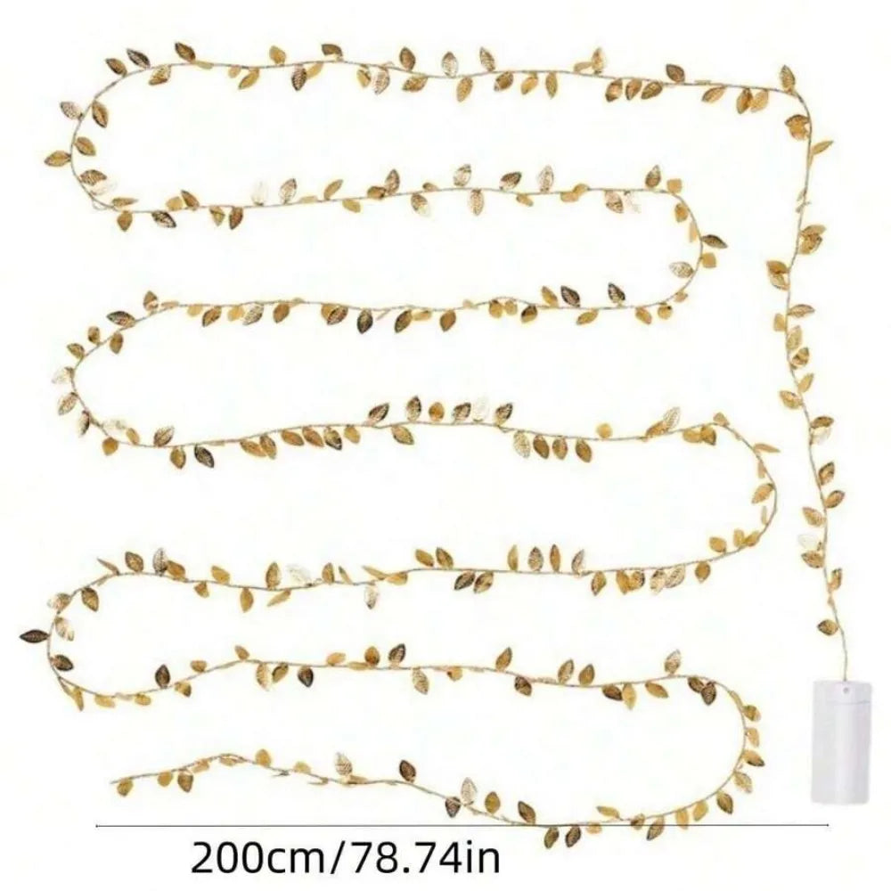 Dây Đèn LED Lá Vàng Trang Trí 2M/5M – Không Pin - Daisan Mart