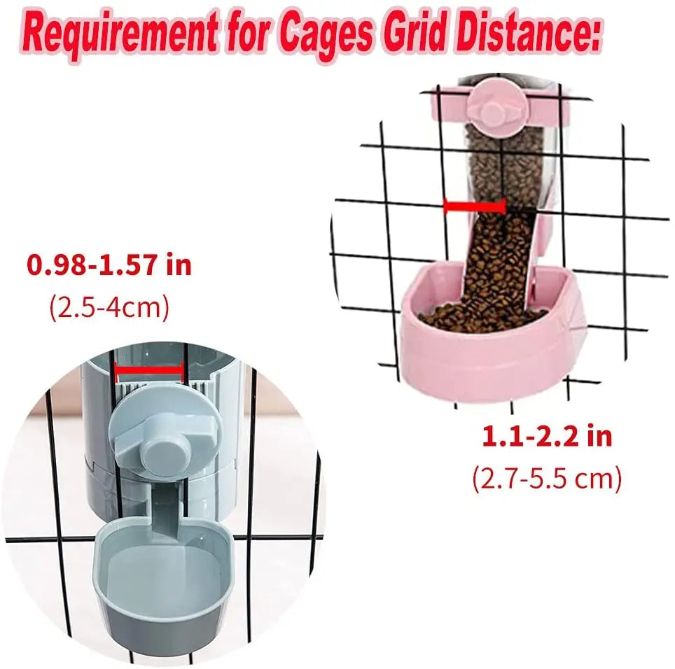 Automatic Pet Feeder Cage Hanging Bowl Water Bottle Food Container Dispenser For Puppy Cats Rabbit Birds Pet Feeding Product - Daisan Mart