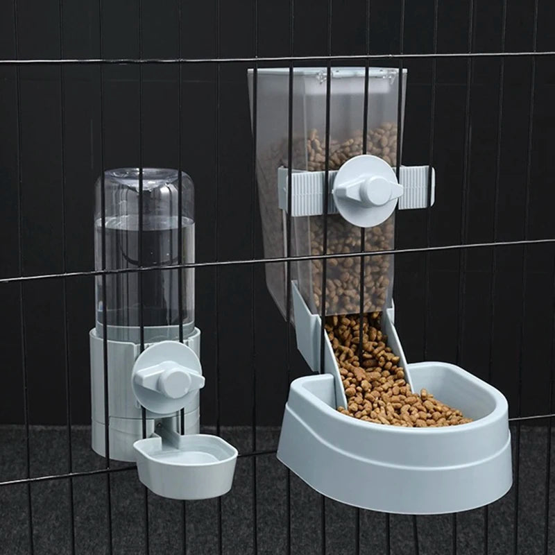 Automatic Pet Feeder Cage Hanging Bowl Water Bottle Food Container Dispenser For Puppy Cats Rabbit Birds Pet Feeding Product - Daisan Mart