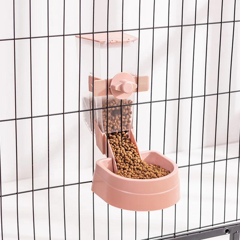 Automatic Pet Feeder Cage Hanging Bowl Water Bottle Food Container Dispenser For Puppy Cats Rabbit Birds Pet Feeding Product - Daisan Mart