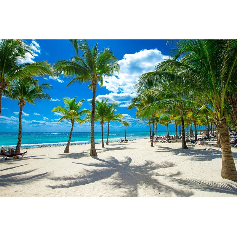 Custom 3D Photo Wallpaper Seaside Coconut Tree Beach Scenery Wall Mural Wall Paper For Living Room Papel De Parede 3D Paisagem