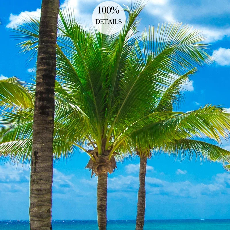 Custom 3D Photo Wallpaper Seaside Coconut Tree Beach Scenery Wall Mural Wall Paper For Living Room Papel De Parede 3D Paisagem
