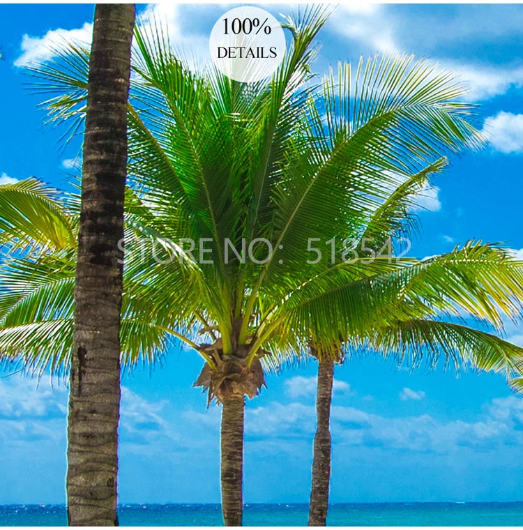 Custom 3D Photo Wallpaper Seaside Coconut Tree Beach Scenery Wall Mural Wall Paper For Living Room Papel De Parede 3D Paisagem