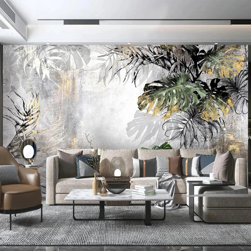 Custom Any Size Mural Wallpaper Modern 3D Tropical Rain Forest Leaves Fresco Living Room TV Sofa Background Wall Papel De Parede - Daisan Mart