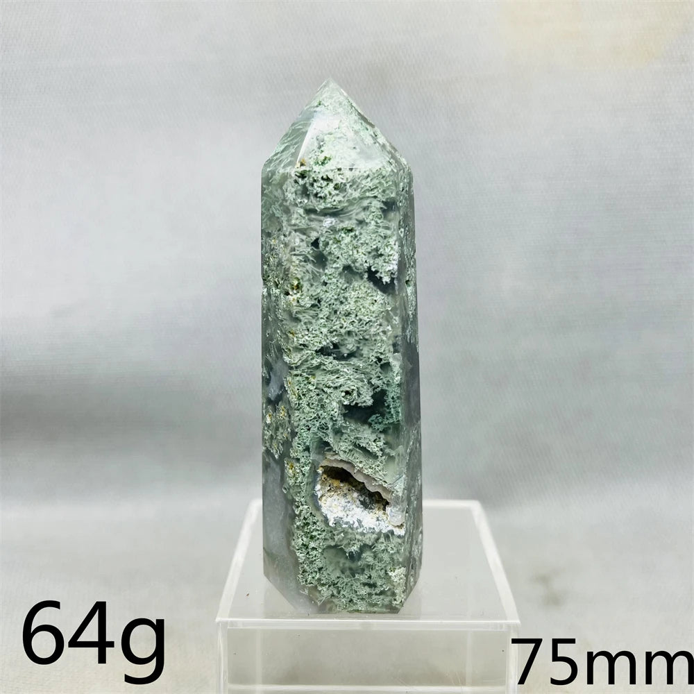 Natural Moss Agate Tower - Super Energy