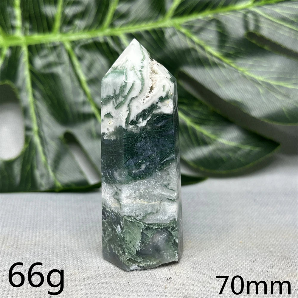 Natural Moss Agate Tower - Super Energy