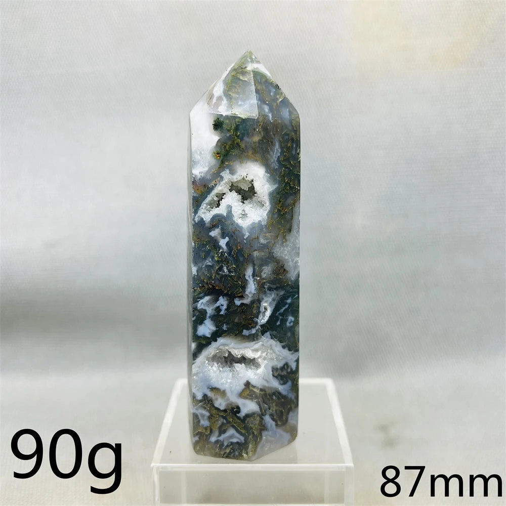 Natural Moss Agate Tower - Super Energy