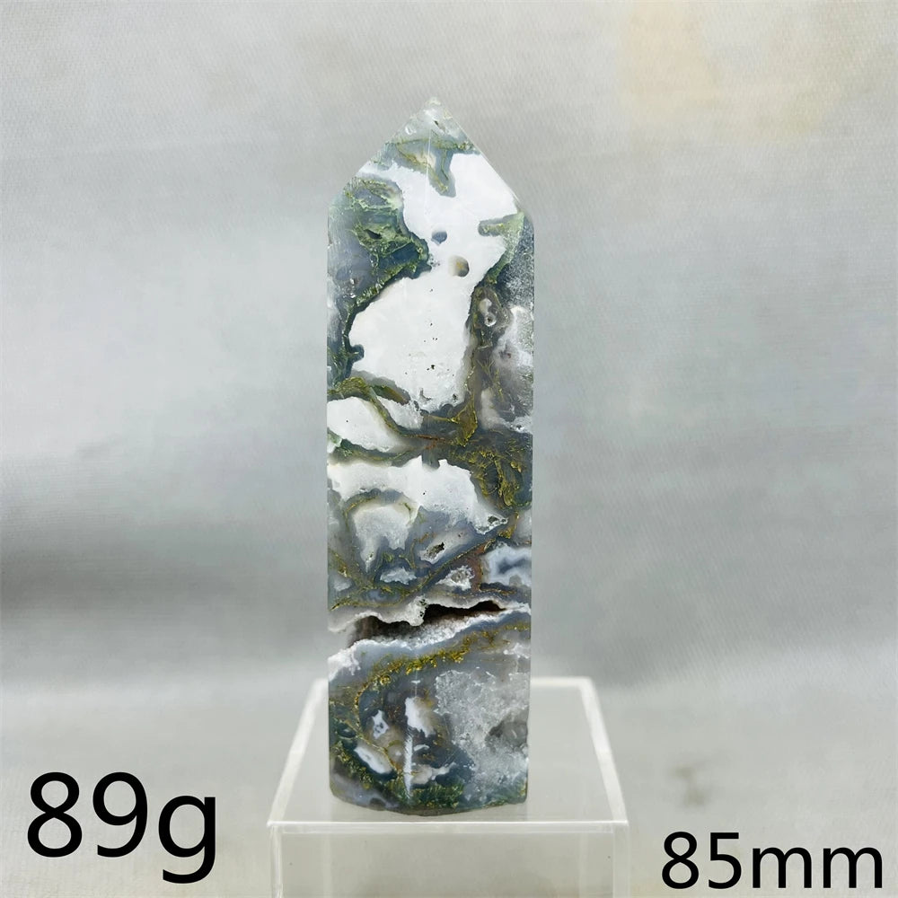 Natural Moss Agate Tower - Super Energy
