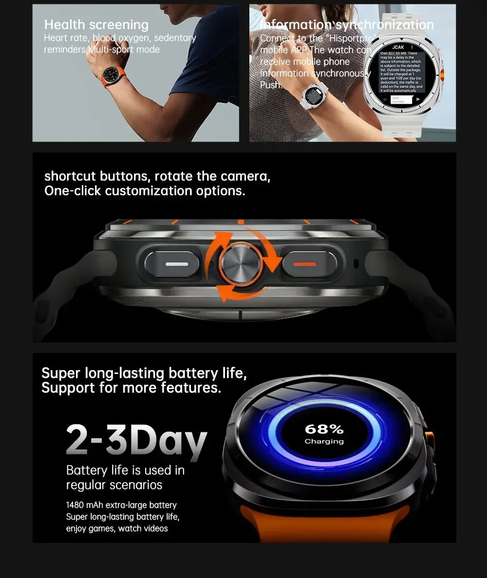 SmartWatch Ultra 5G - Màn hình AMOLED, Camera 8MP IP68 - Daisan Mart
