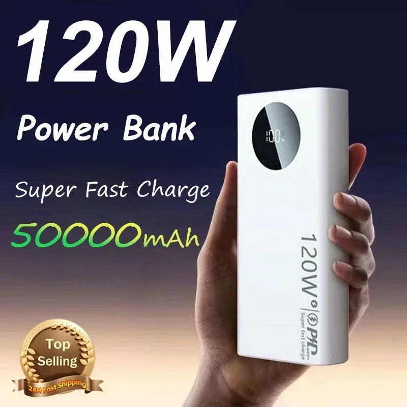 Siêu Sạc Dự Phòng 120W 50000mAh Nhanh & Mạnh Mẽ - Daisan Mart