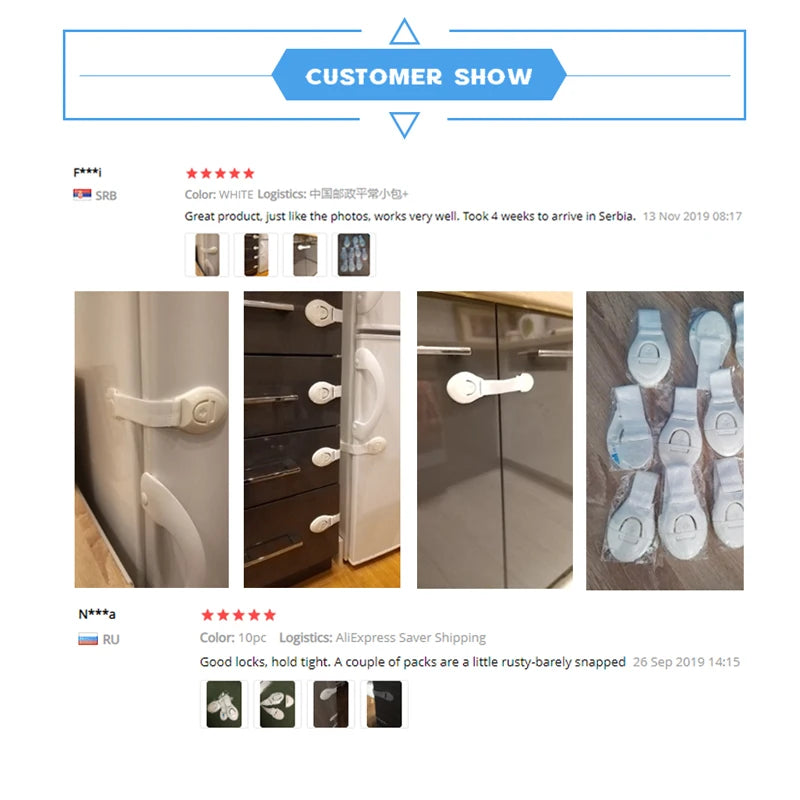 5PCs Door Lock Baby Safety Home Baby Protection Refrigerator Drawer Lock For Kids Safety Security Protector Baby Care - Daisan Mart