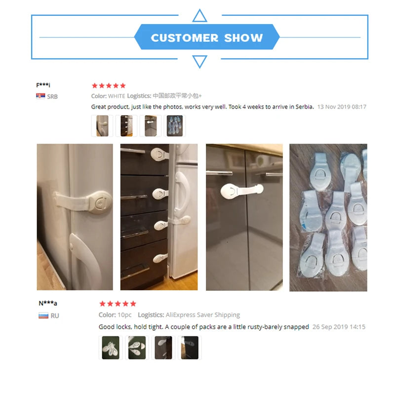 5PCs Door Lock Baby Safety Home Baby Protection Refrigerator Drawer Lock For Kids Safety Security Protector Baby Care - Daisan Mart