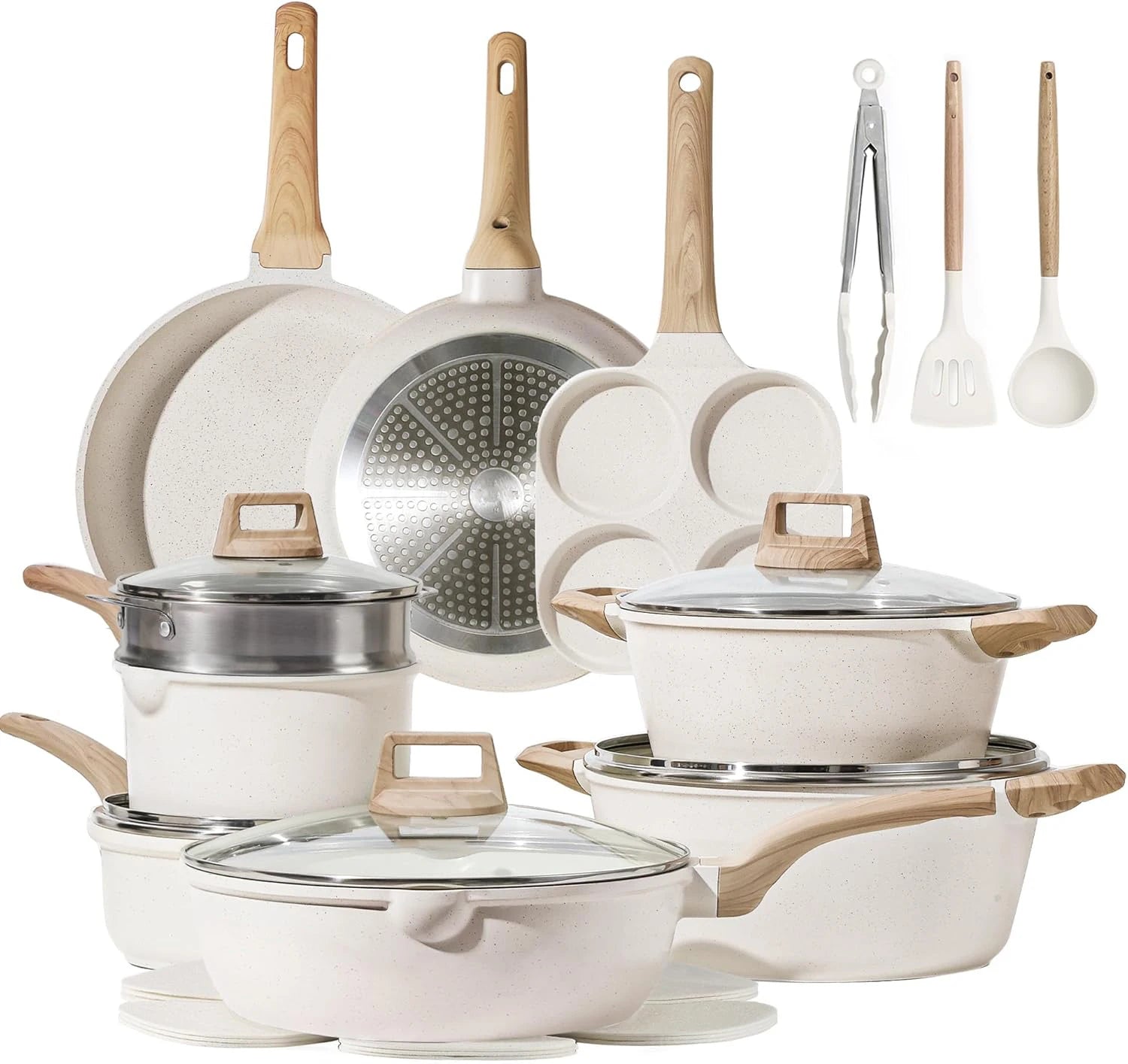 Bộ Nồi Chảo Ceramic 21 Món Đáy Từ Chống Dính - Daisan Mart