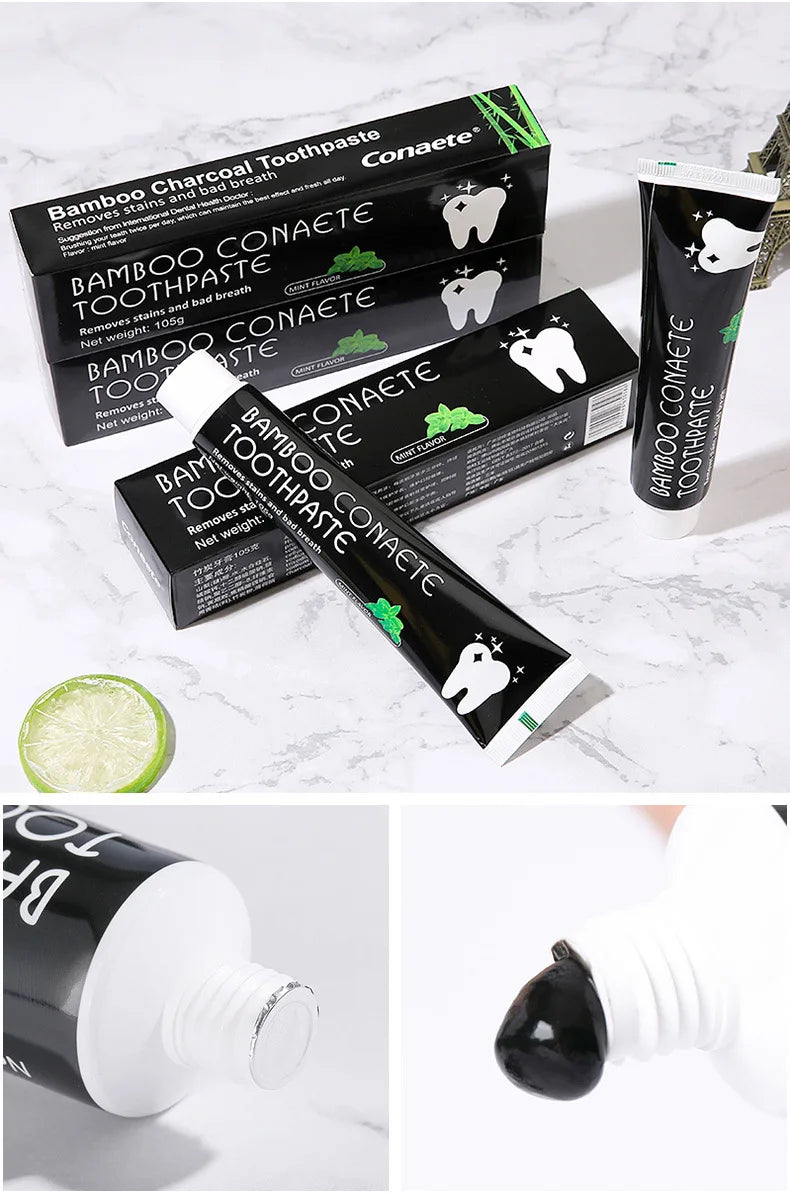 Bamboo Charcoal Black Toothpaste Coconut Shell Black Activated Carbon Bright White Gum Protection Bamboo Charcoal Toothpaste - Daisan Mart
