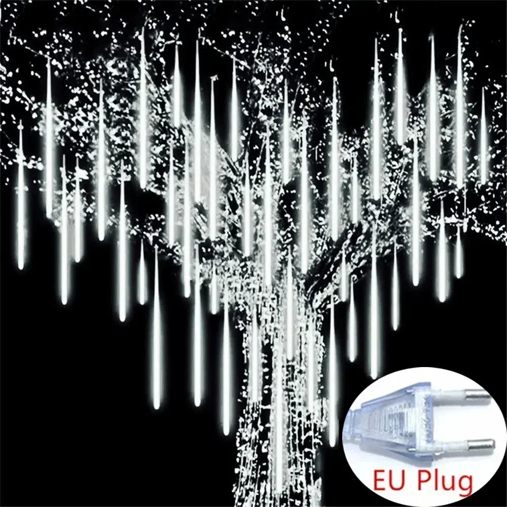 8Tube LED Star Shower Lights Outdoor Christmas Decoration EU Plug