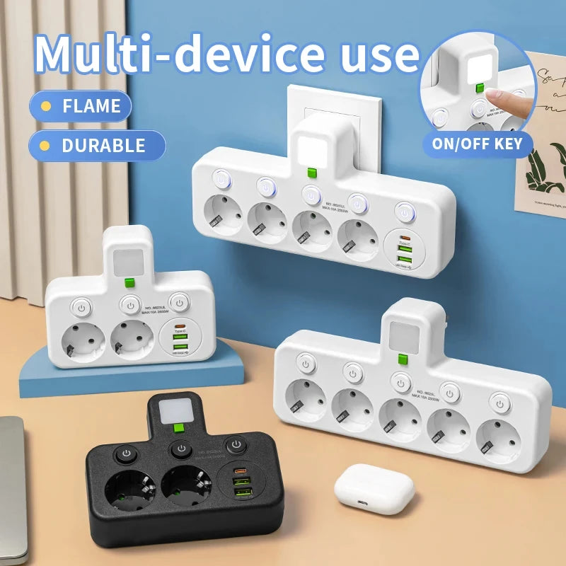 Ổ Cắm Điện Đa Năng EU Có/Không USB Type-C, Văn Phòng - Daisan Mart