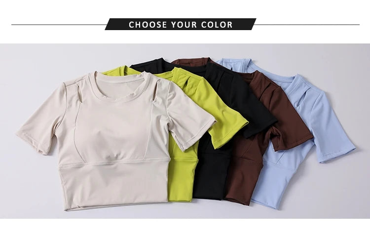 Áo Tập Nữ Crop Top Thể Thao Ngắn Tay Mùa Hè 2023 - Daisan Mart
