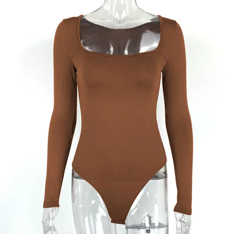 Bodysuit Nữ Dài Tay Cổ Vuông Lót Lông Ấm Áp - Daisan Mart