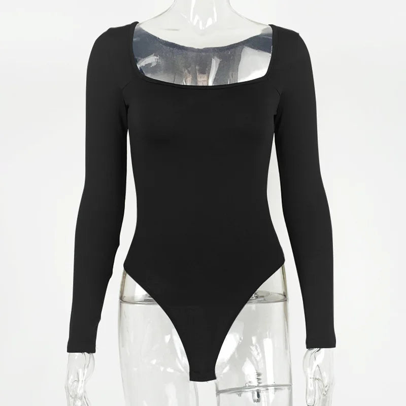 Bodysuit Nữ Dài Tay Cổ Vuông Lót Lông Ấm Áp - Daisan Mart