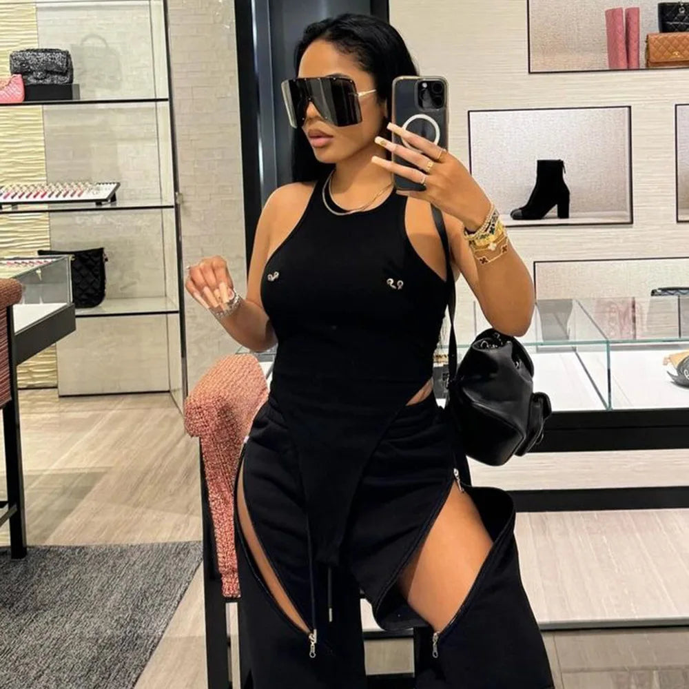 Gtpdpllt Crew Neck Sleeveless Bodysuits White Summer Tank Tops Woman Y2K Clothing Fashion Streetwear Outfits Rompers - Daisan Mart