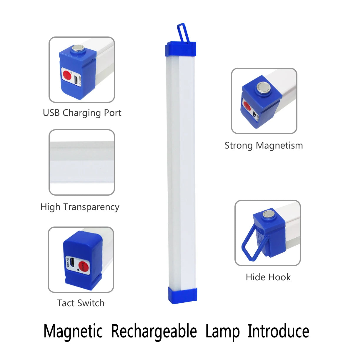 5V USB Rechargeable LED Emergency Outdoor Magnetic Light