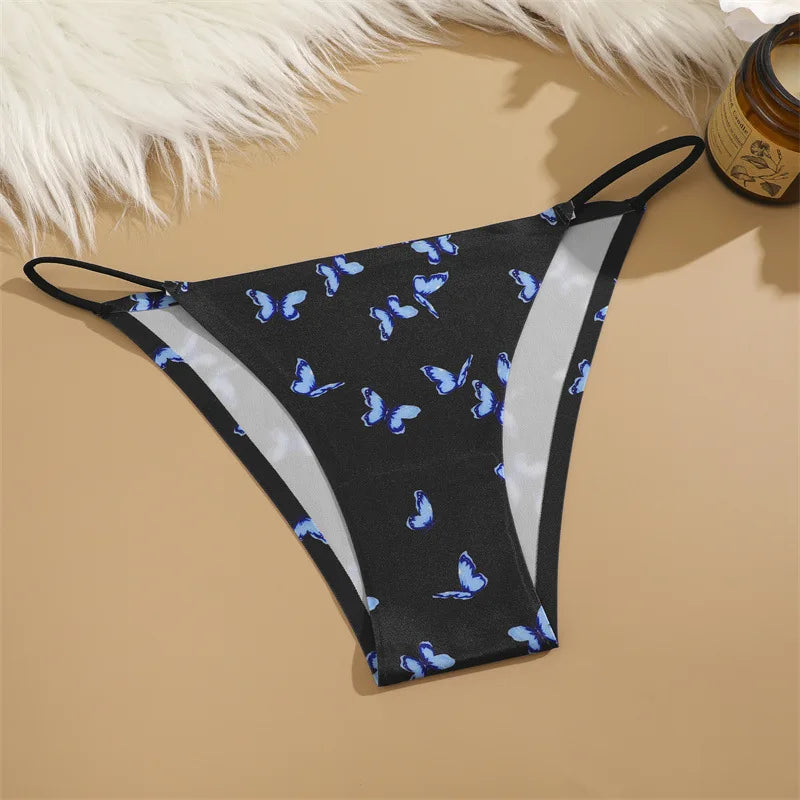 Quần Lót Lụa In Hoa Bướm Sexy Eo Thấp Nữ XS-XL - Daisan Mart