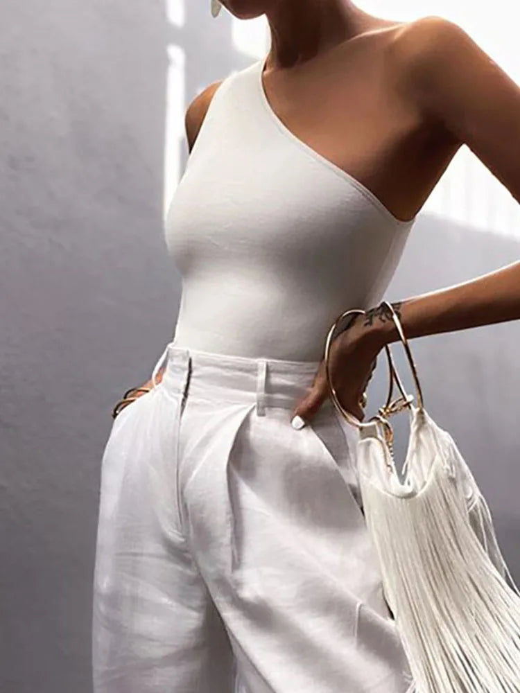 Áo Tank Nữ Một Vai Thể Thao Sexy Co Giãn Mùa Hè - Daisan Mart