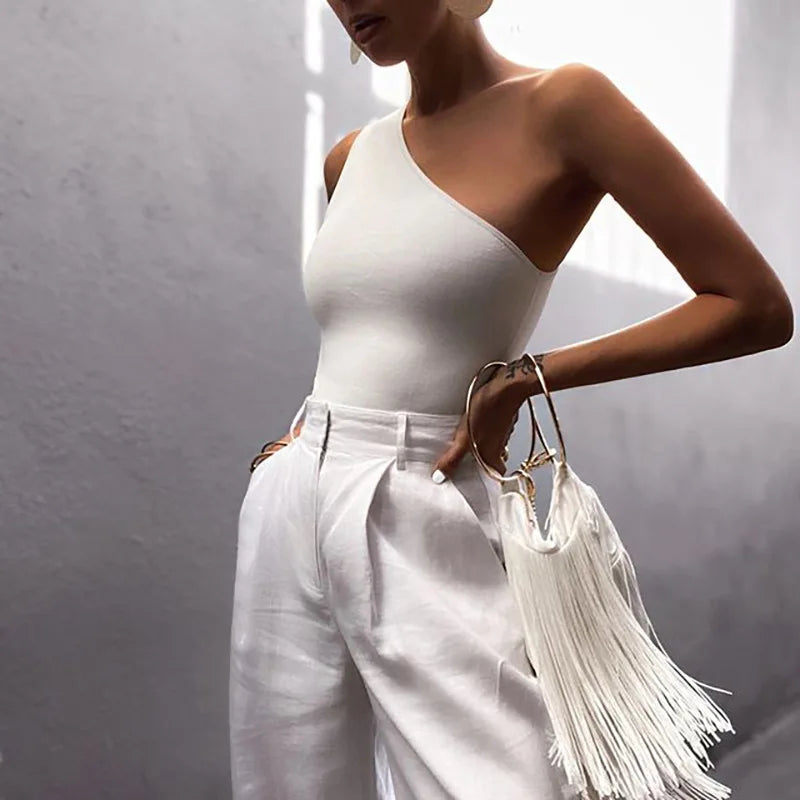 Áo Tank Nữ Một Vai Thể Thao Sexy Co Giãn Mùa Hè - Daisan Mart