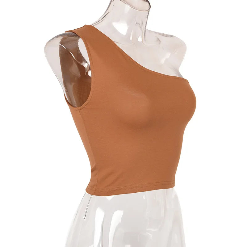 Áo Tank Nữ Một Vai Thể Thao Sexy Co Giãn Mùa Hè - Daisan Mart