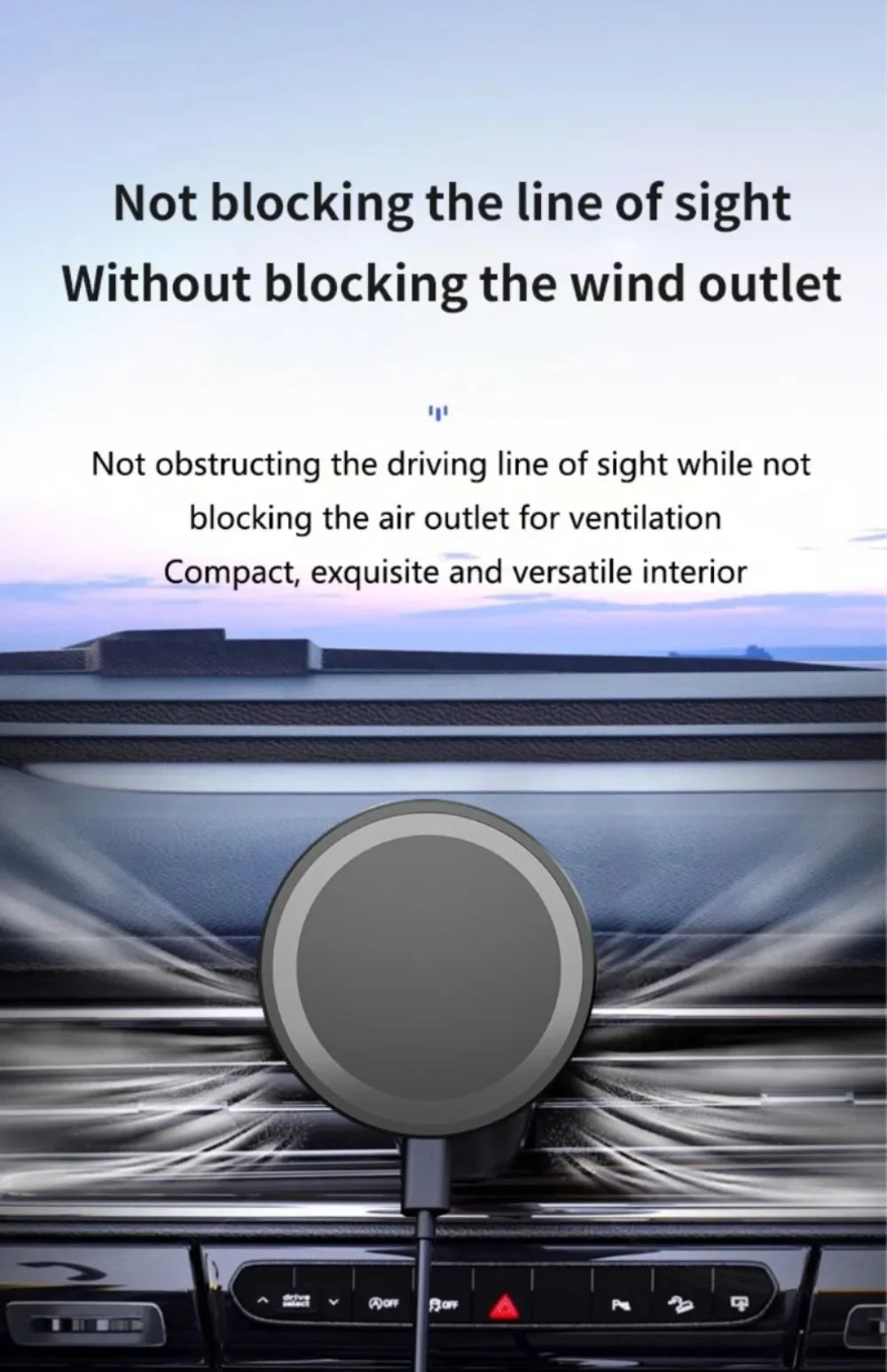 Magnetic Phone Wireless Charger Air Vent Holder For Magsafe iPhone 16 15 14 13 12 Pro Max Cellphone Fast Charging Bracket Stand - Daisan Mart