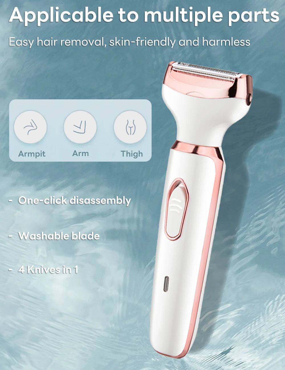 4 in 1 Electric Epilator Painless Bikini Eyebrow Nose for Women Facial Hair Removal Trimmer Face Body Female Shaver Depilator - Daisan Mart