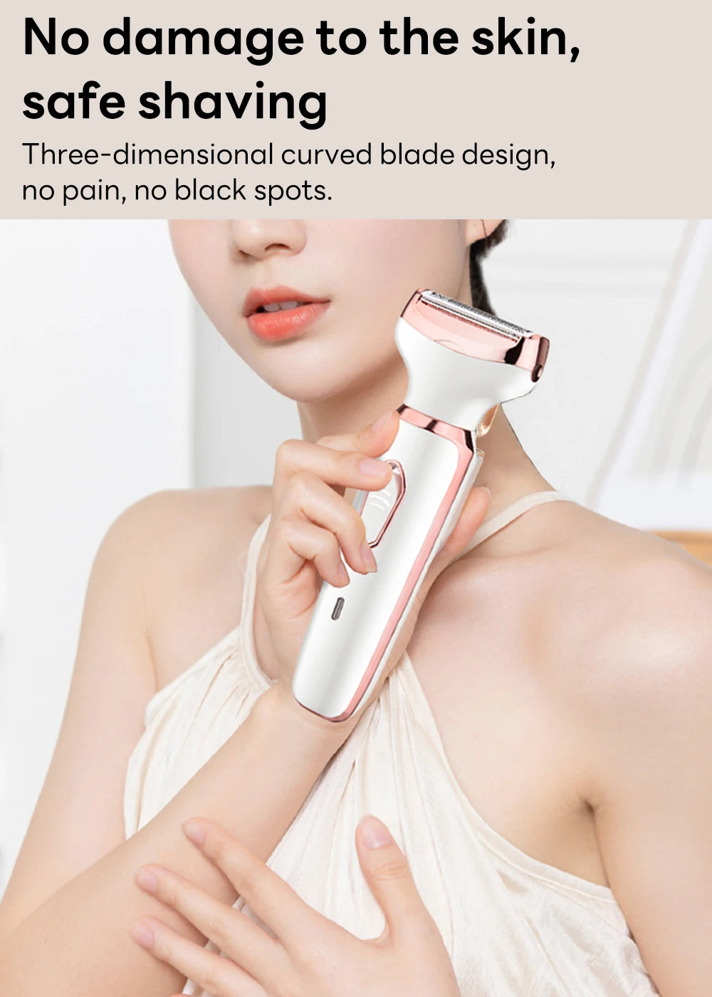 4 in 1 Electric Epilator Painless Bikini Eyebrow Nose for Women Facial Hair Removal Trimmer Face Body Female Shaver Depilator - Daisan Mart