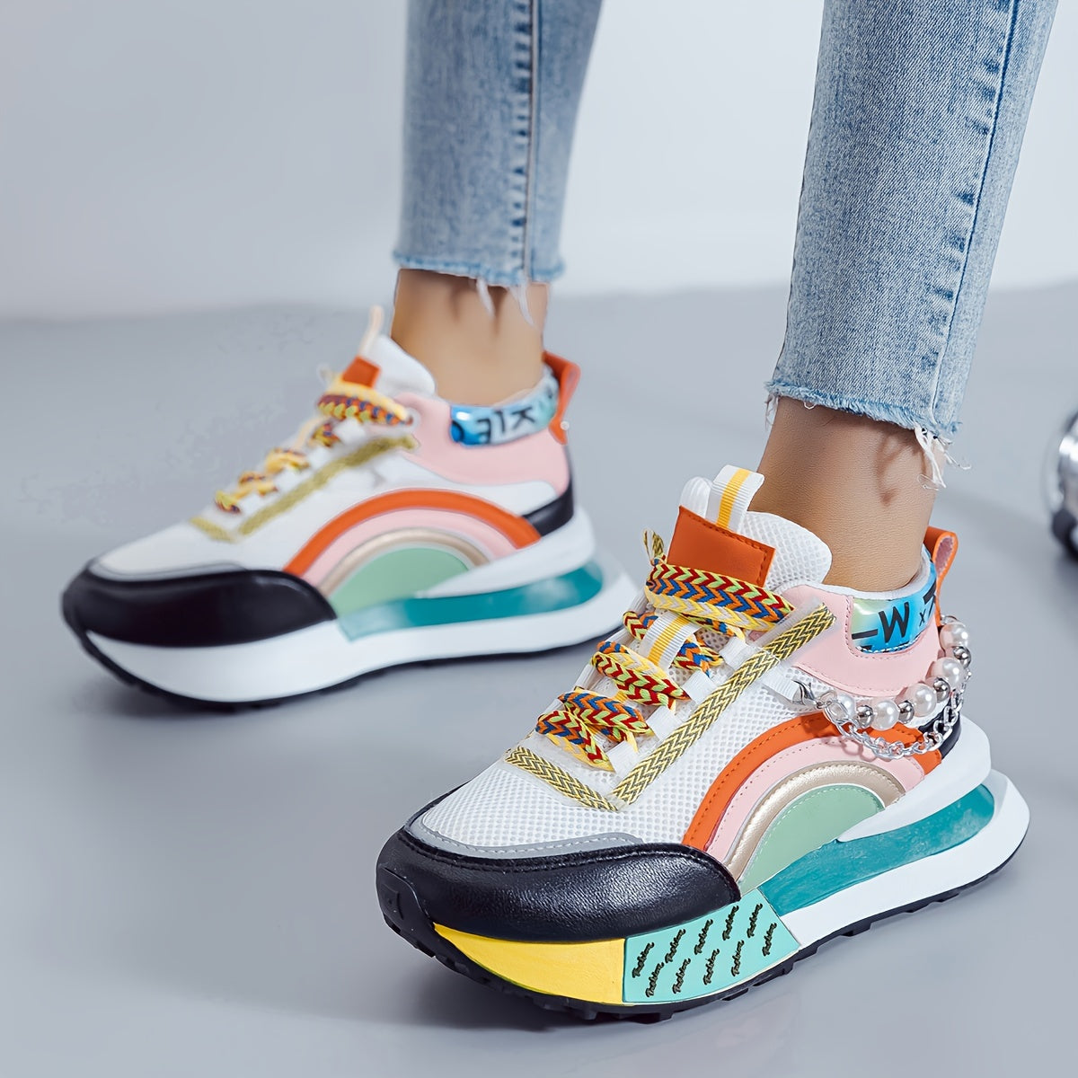 Giày Sneaker Nữ Zhongbang Lấp Lánh Năng Động Cá Tính