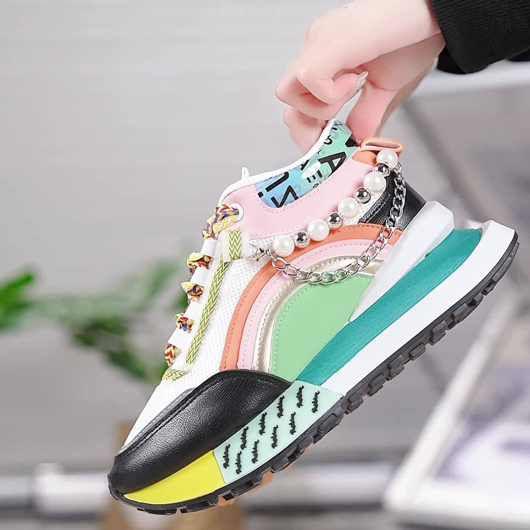 Giày Sneaker Nữ Zhongbang Lấp Lánh Năng Động Cá Tính