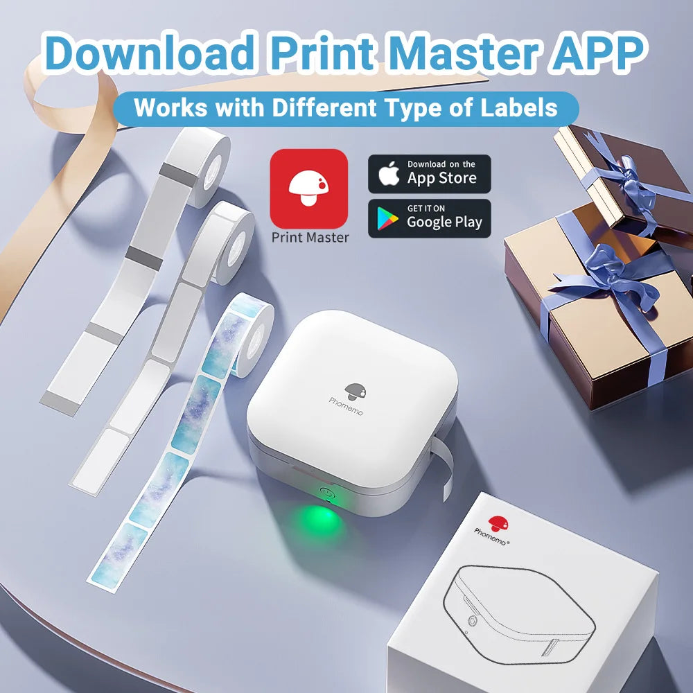 Phomemo Q30 Label Printer Mini Printer Pocket Thermal Label Maker Wireless Sticker Pocket Portable Printer Various Label Paper - Daisan Mart
