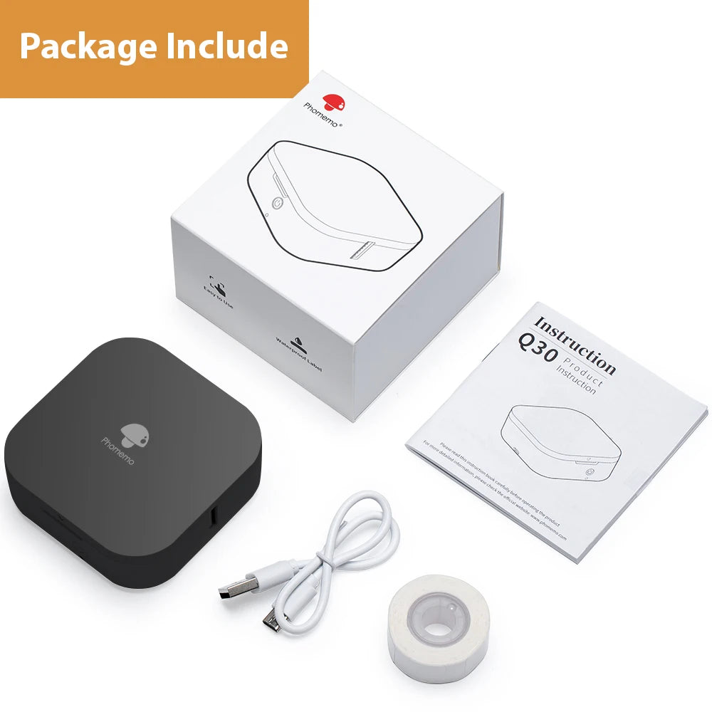 Phomemo Q30 Label Printer Mini Printer Pocket Thermal Label Maker Wireless Sticker Pocket Portable Printer Various Label Paper - Daisan Mart
