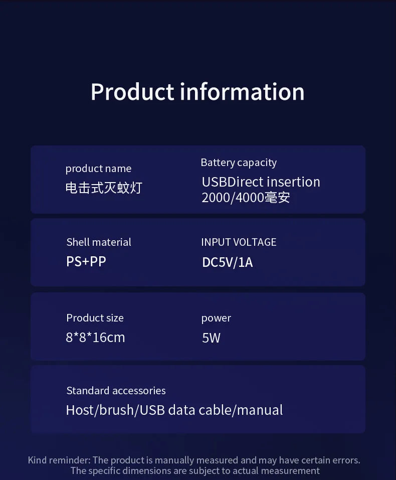 Đèn Diệt Muỗi USB Sạc Pin Di Động An Toàn Không Tiếng Ồn - Daisan Mart